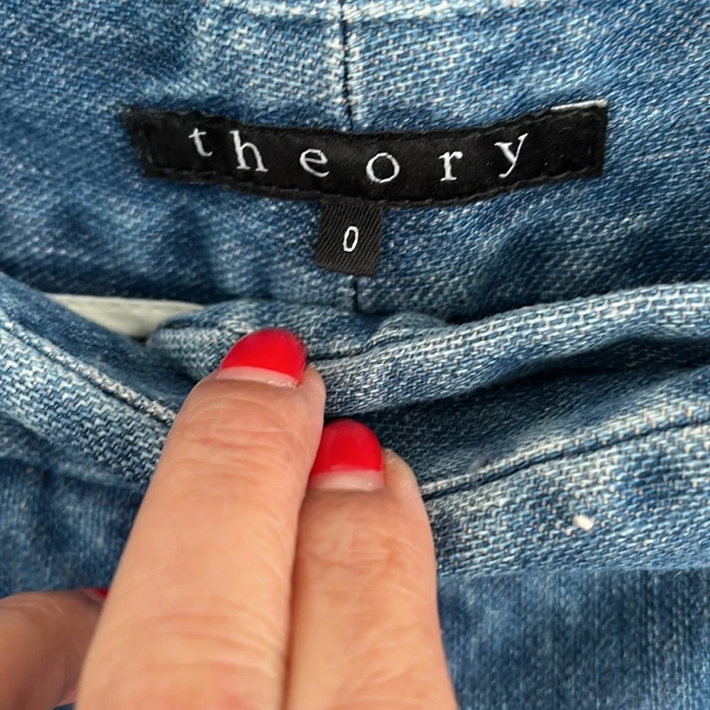 Theory set flare jeans and white long sleeve - Picture 10 of 10